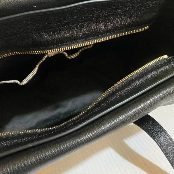 Henri Bendel black leather woven satchel handbag - Picture 14 of 14